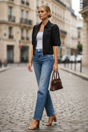 CHLOE BUBBLE SLEEVE ZIP JACKET
