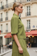 CHLOE BUBBLE SLEEVE ZIP JACKET