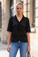 MIA RUFFLE HEM BLOUSE