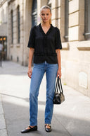 MIA RUFFLE HEM BLOUSE