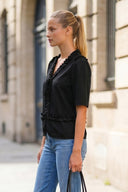 MIA RUFFLE HEM BLOUSE