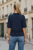 MIA RUFFLE HEM BLOUSE
