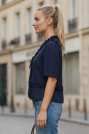 MIA RUFFLE HEM BLOUSE