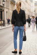 MIA RUFFLE HEM BLOUSE