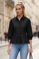 MIA RUFFLE HEM BLOUSE