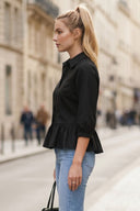 MIA RUFFLE HEM BLOUSE