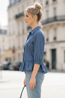 MIA RUFFLE HEM BLOUSE