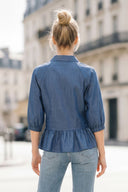 MIA RUFFLE HEM BLOUSE