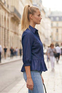 MIA RUFFLE HEM BLOUSE