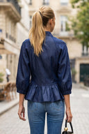 MIA RUFFLE HEM BLOUSE