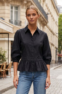 MIA RUFFLE HEM BLOUSE