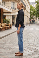 MIA RUFFLE HEM BLOUSE
