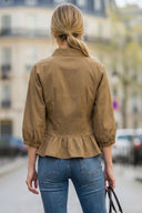 MIA RUFFLE HEM BLOUSE