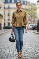 MIA RUFFLE HEM BLOUSE