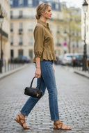 MIA RUFFLE HEM BLOUSE