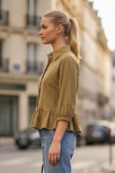 MIA RUFFLE HEM BLOUSE