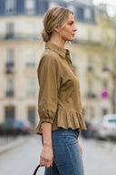 MIA RUFFLE HEM BLOUSE
