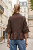CAMILA RUFFLE ZIP BLOUSE