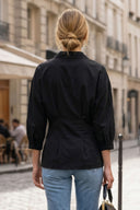 HARPER TIE FRONT ZIP BLOUSE