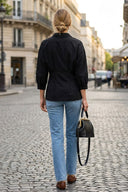HARPER TIE FRONT ZIP BLOUSE