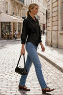 HARPER TIE FRONT ZIP BLOUSE