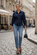 HARPER TIE FRONT ZIP BLOUSE