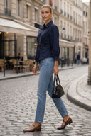 HARPER TIE FRONT ZIP BLOUSE