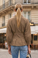 HARPER TIE FRONT ZIP BLOUSE