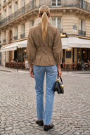 HARPER TIE FRONT ZIP BLOUSE