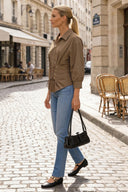 HARPER TIE FRONT ZIP BLOUSE