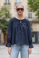 SOPHIA HANDCRAFTED HONEYCOMB BLOUSE