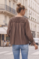 SOPHIA HANDCRAFTED HONEYCOMB BLOUSE