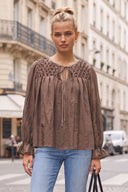 SOPHIA HANDCRAFTED HONEYCOMB BLOUSE
