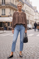 SOPHIA HANDCRAFTED HONEYCOMB BLOUSE