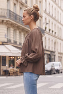SOPHIA HANDCRAFTED HONEYCOMB BLOUSE