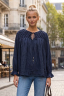 SOPHIA HANDCRAFTED HONEYCOMB BLOUSE