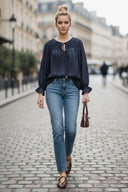 SOPHIA HANDCRAFTED HONEYCOMB BLOUSE