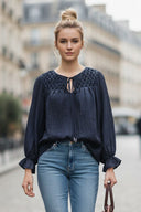 SOPHIA HANDCRAFTED HONEYCOMB BLOUSE