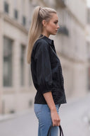 GIA STUDED ELASTIC BACK BLOUSE
