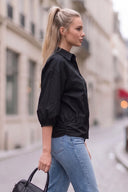 GIA STUDED ELASTIC BACK BLOUSE