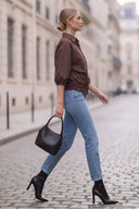 GIA STUDED ELASTIC BACK BLOUSE