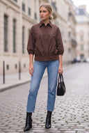 GIA STUDED ELASTIC BACK BLOUSE