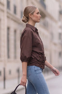 GIA STUDED ELASTIC BACK BLOUSE