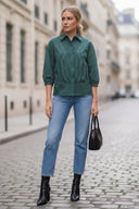 GIA STUDED ELASTIC BACK BLOUSE