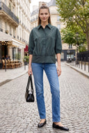 GIA STUDED ELASTIC BACK BLOUSE