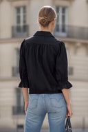 GIA STUDED FRONT TIE BLOUSE