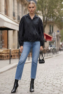 GIA STUDED FRONT TIE BLOUSE