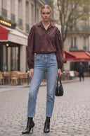 GIA STUDED FRONT TIE BLOUSE