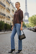 GIA STUDED FRONT TIE BLOUSE