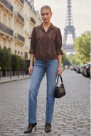 GIA STUDED FRONT TIE BLOUSE